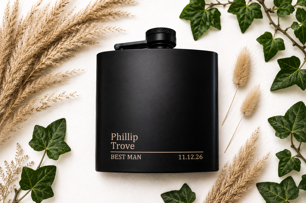 Personalised Laser Engraved Hip Flask | Wedding Gift