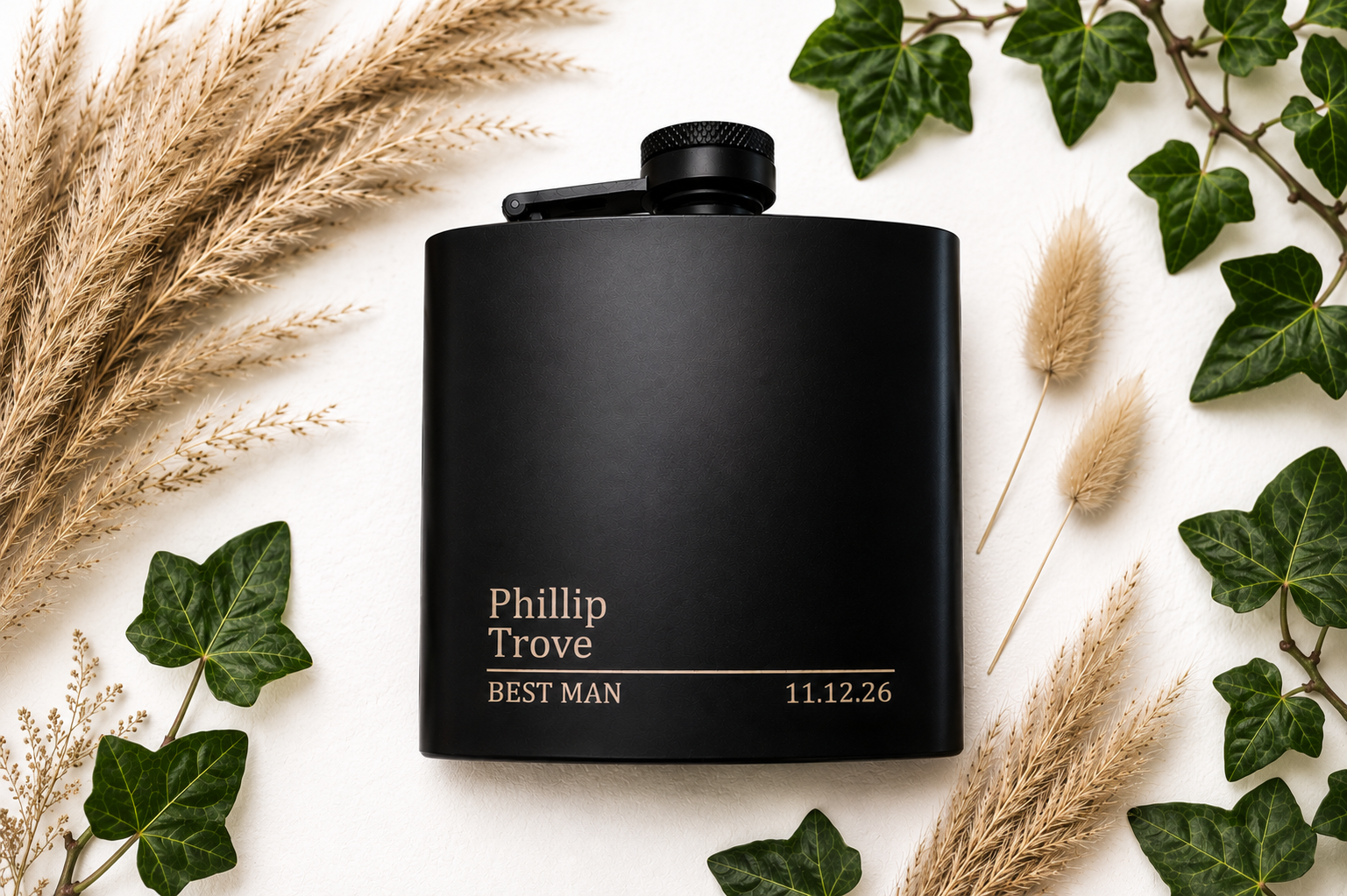 Personalised Laser Engraved Hip Flask | Wedding Gift