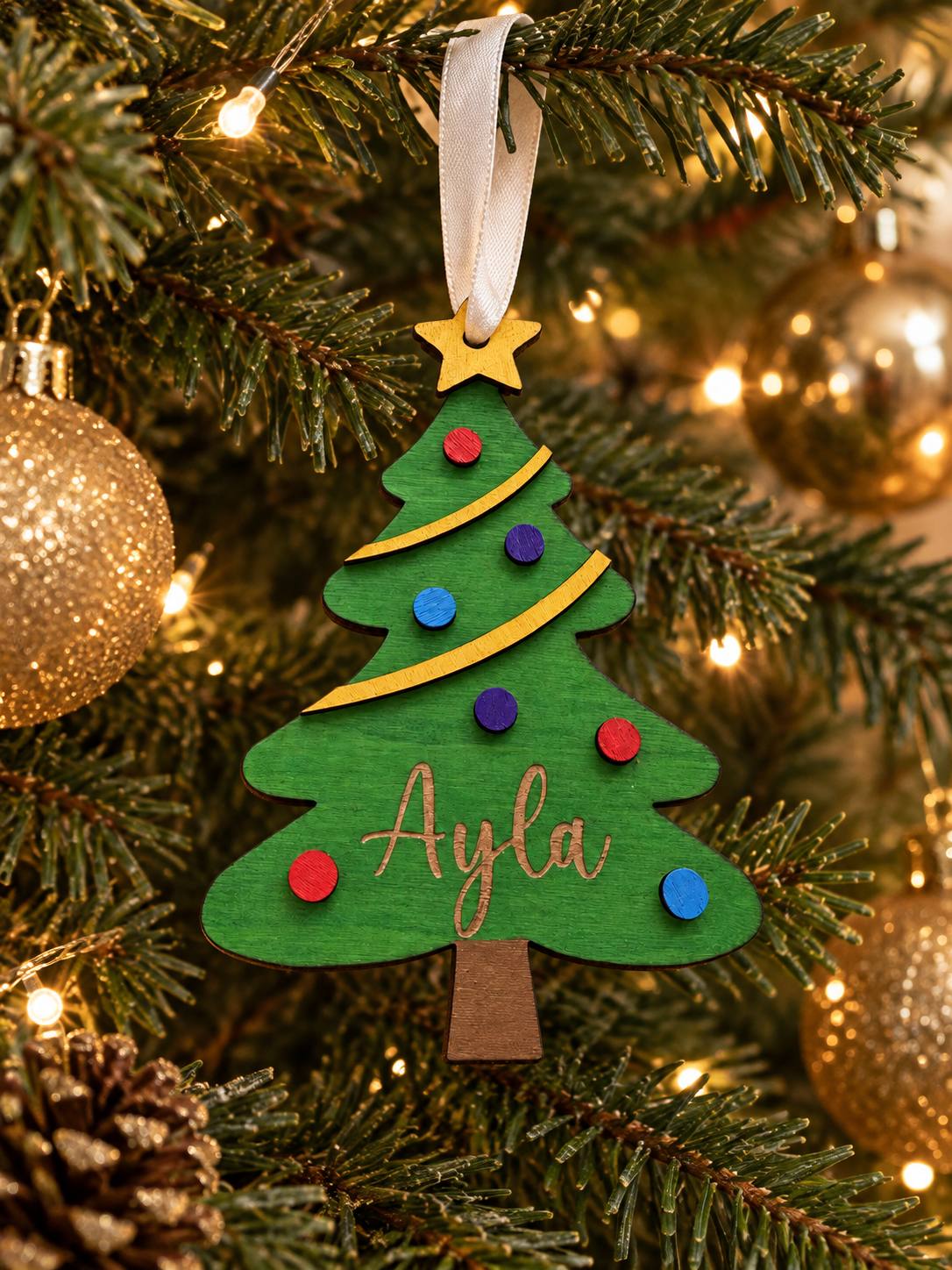 Personalised Hand Painted 3D Christmas Tree Bauble | A Special Christmas Keepsake for Kids 🎄