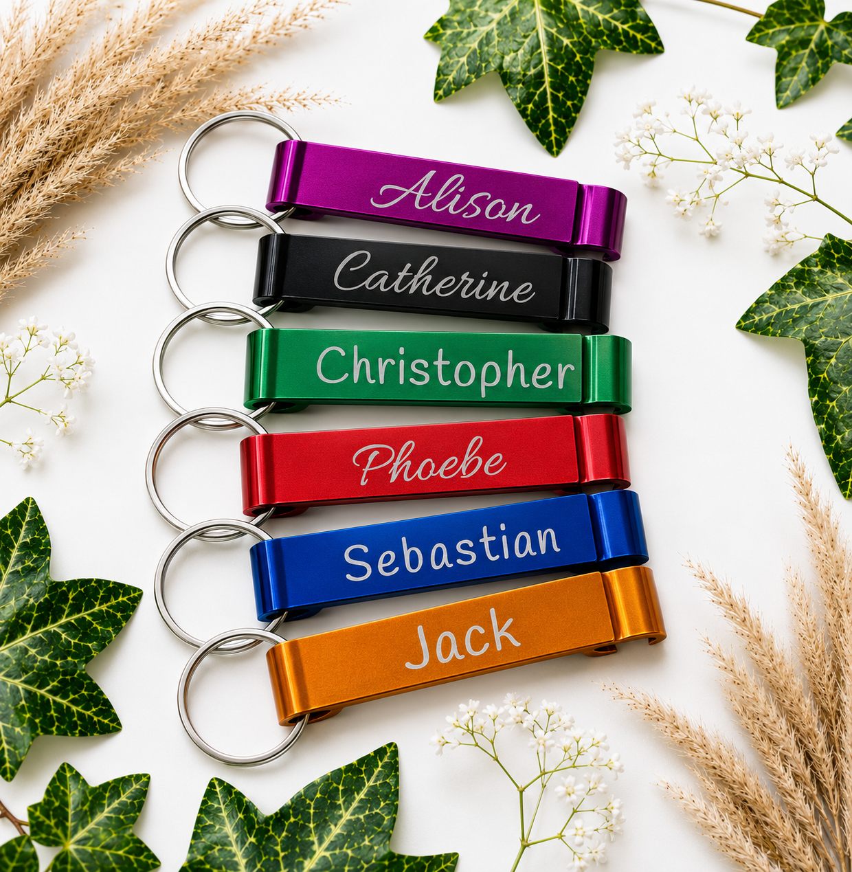 Personalised Aluminium Bottle Opener Keyring