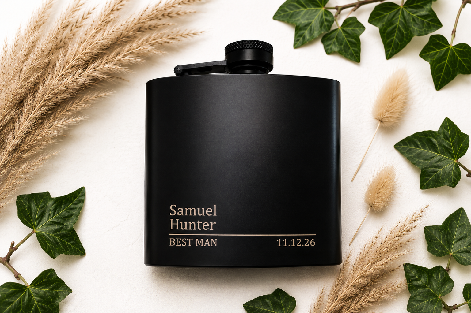 Personalised Laser Engraved Hip Flask | Wedding Gift