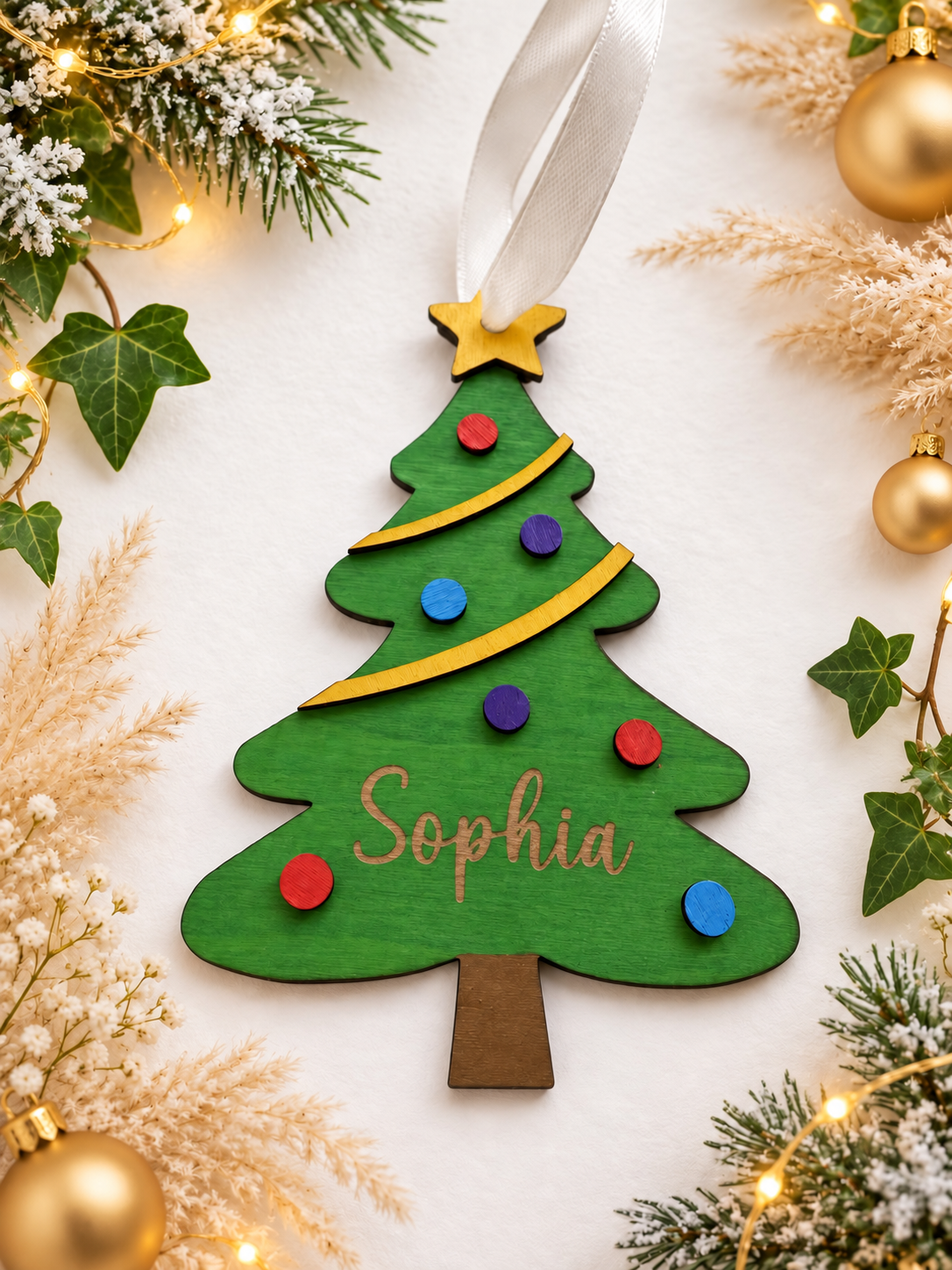 Personalised Hand Painted 3D Christmas Tree Bauble | A Special Christmas Keepsake for Kids 🎄