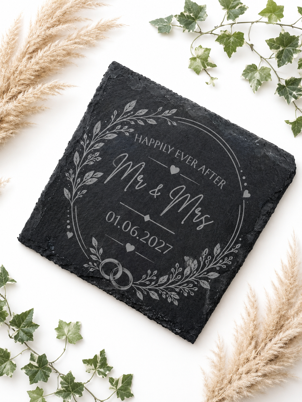 Slate Coaster For Newly Weds | Personalised