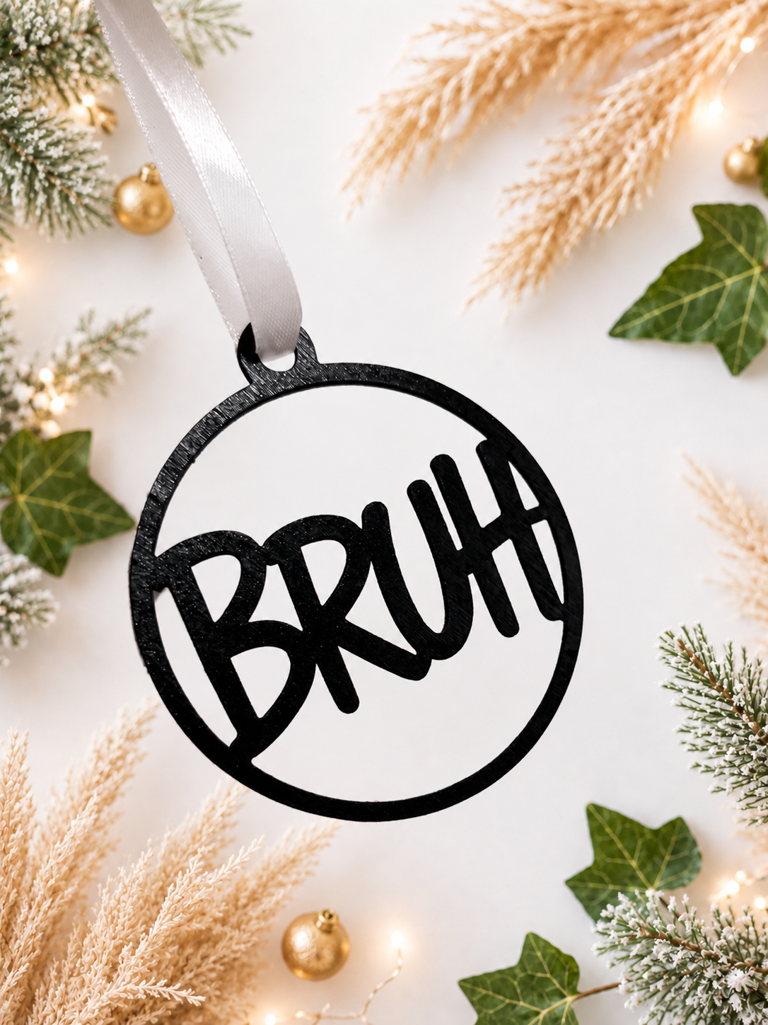 Funny Slang Word Christmas Bauble | Wooden Hand Painted Christmas Tree Decoration | Funny Christmas Gift | Cheeky Christmas Ornament | For Teens