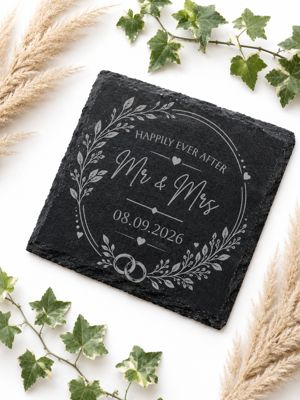 Slate Coaster For Newly Weds | Personalised