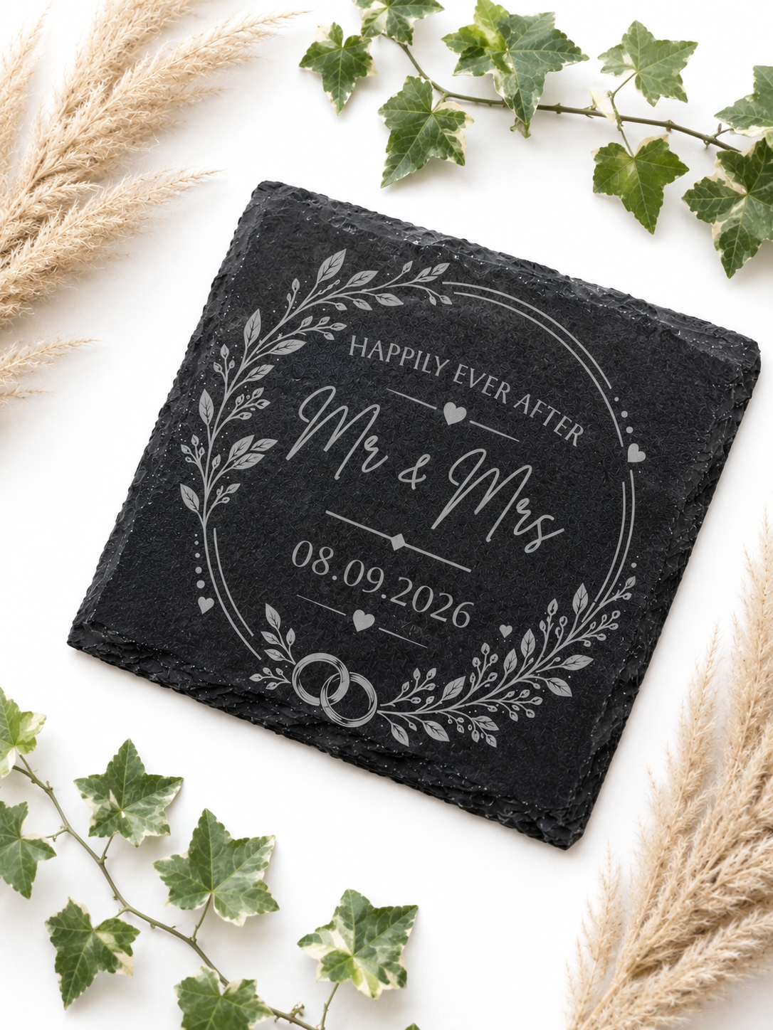 Slate Coaster For Newly Weds | Personalised