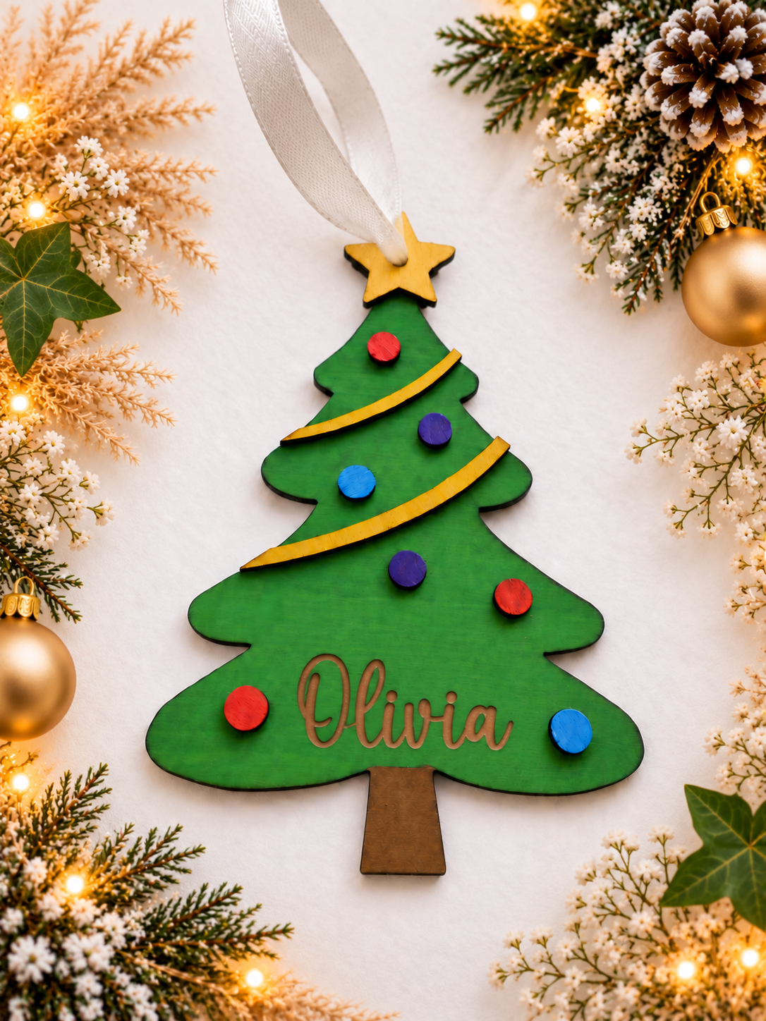 Personalised Hand Painted 3D Christmas Tree Bauble | A Special Christmas Keepsake for Kids 🎄