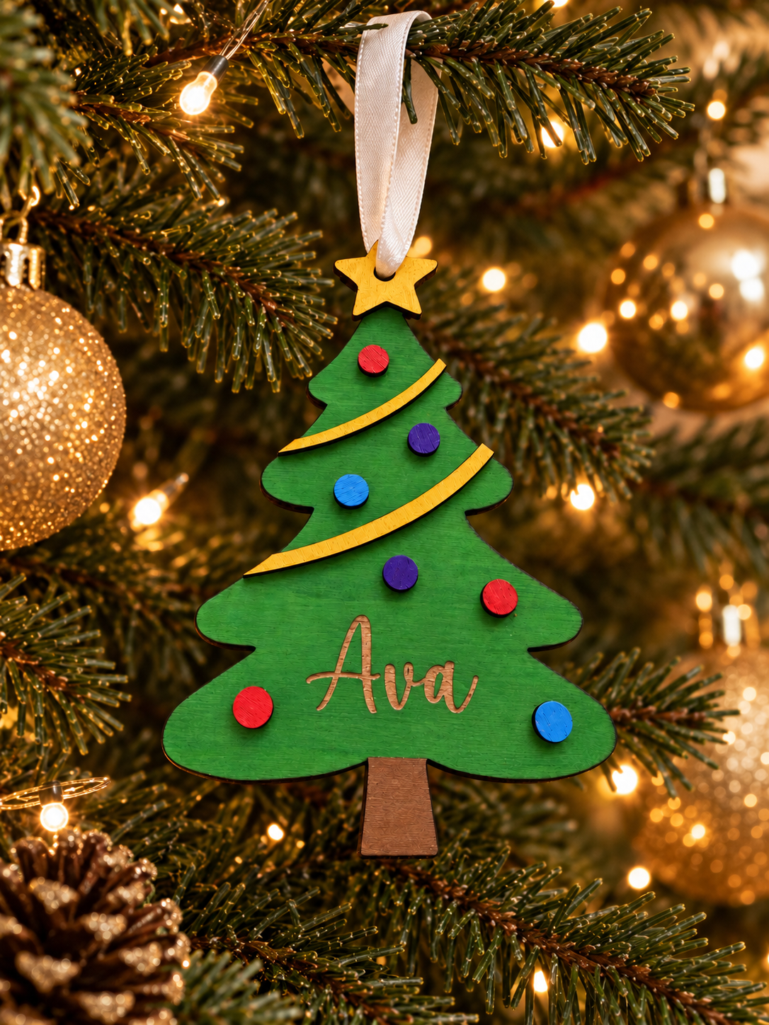 Personalised Hand Painted 3D Christmas Tree Bauble | A Special Christmas Keepsake for Kids 🎄