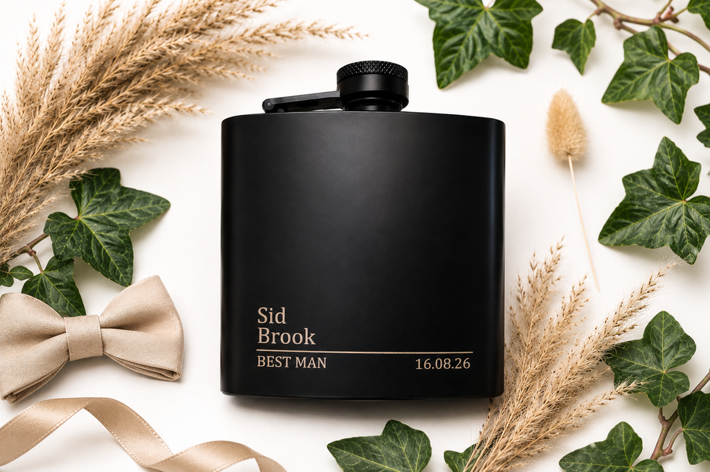 Personalised Laser Engraved Hip Flask | Wedding Gift