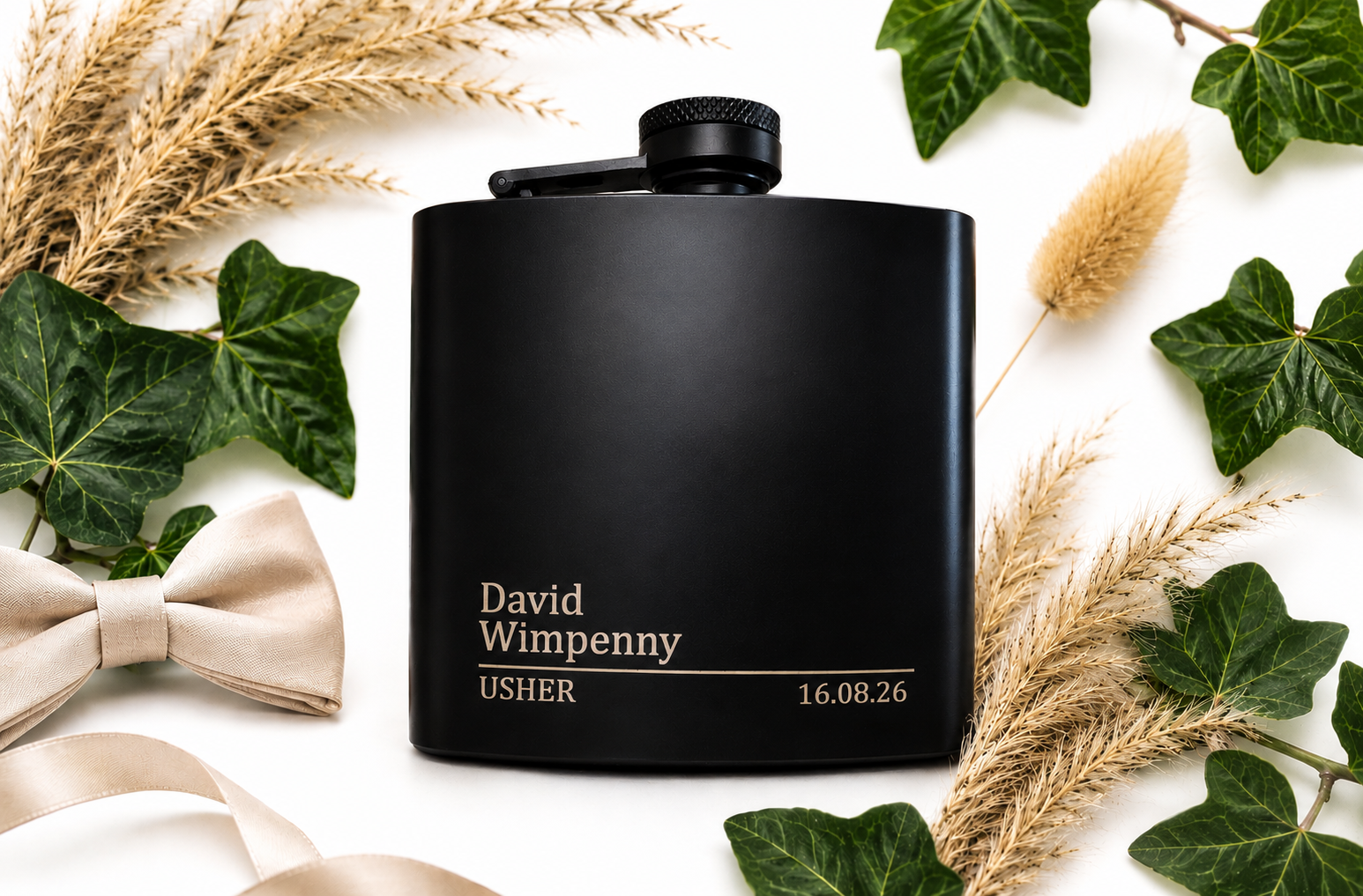 Personalised Laser Engraved Hip Flask | Wedding Gift