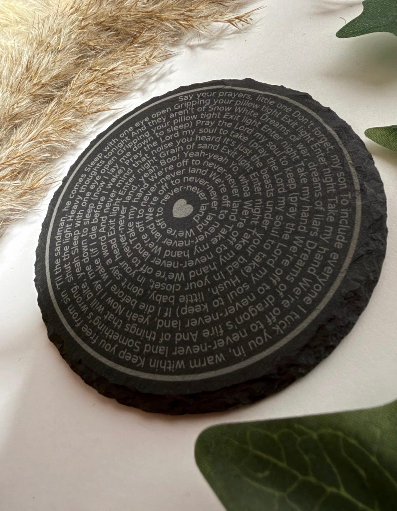 Personalised Song Lyrics Slate Coaster