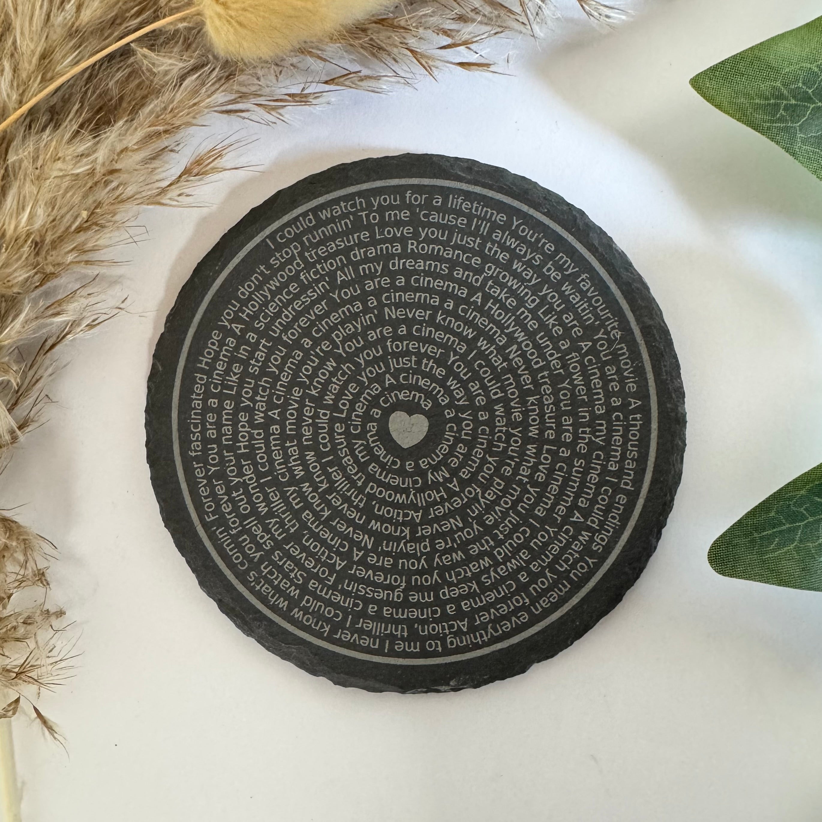 Personalised Song Lyrics Slate Coaster