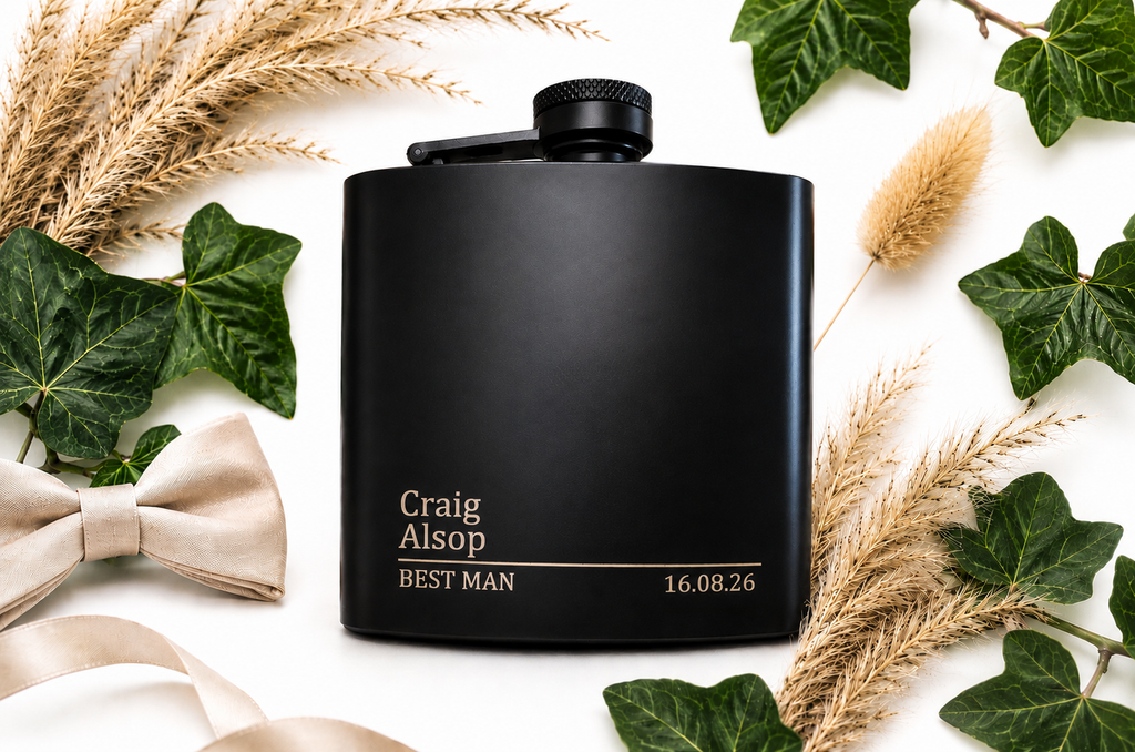 Personalised Laser Engraved Hip Flask | Wedding Gift