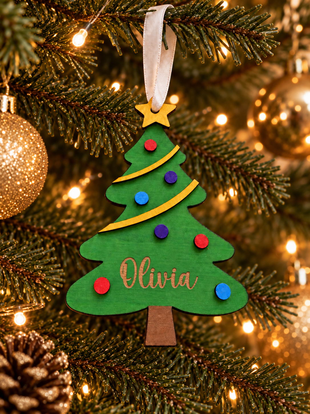 Personalised Hand Painted 3D Christmas Tree Bauble | A Special Christmas Keepsake for Kids 🎄