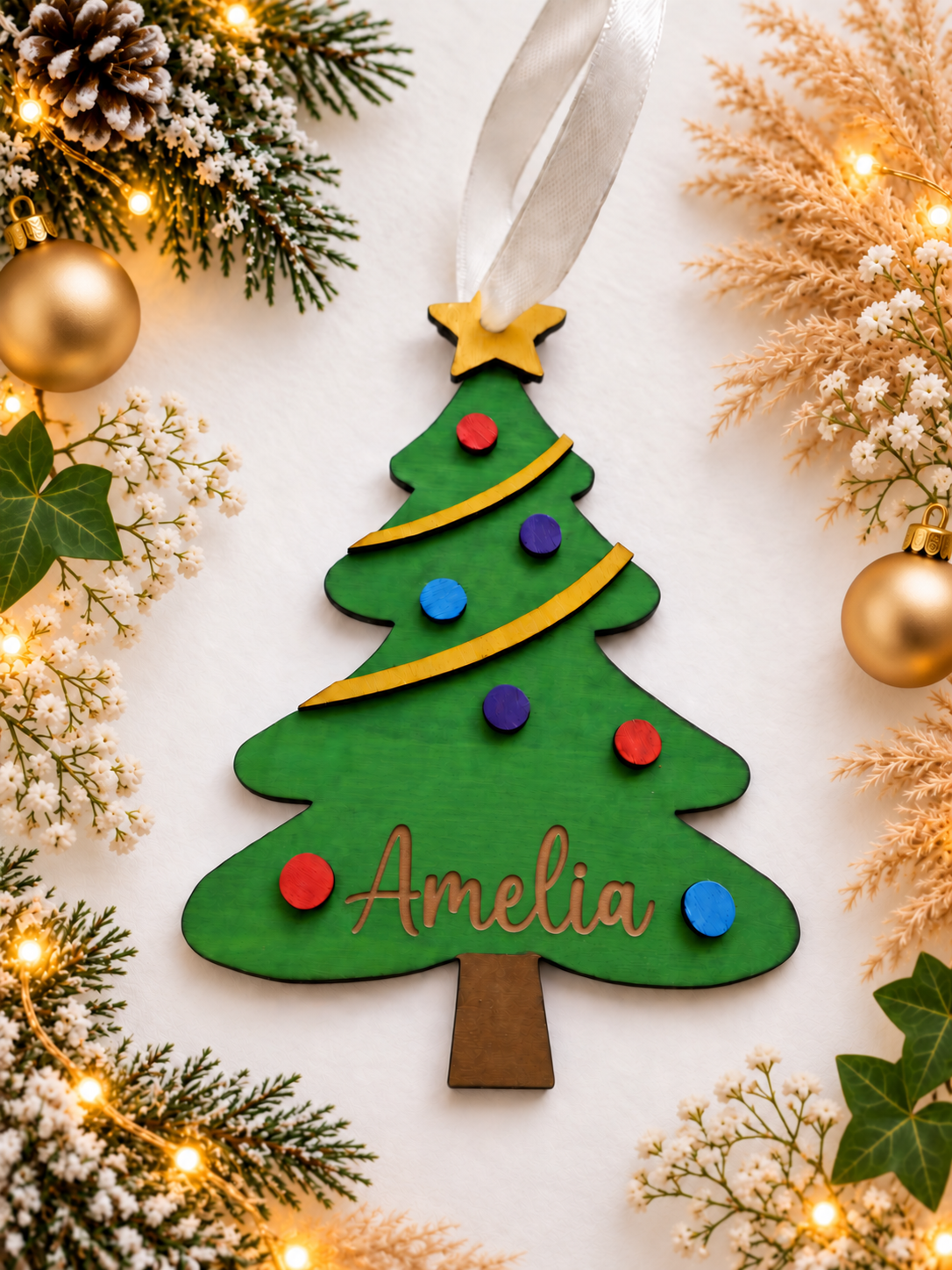 Personalised Hand Painted 3D Christmas Tree Bauble | A Special Christmas Keepsake for Kids 🎄