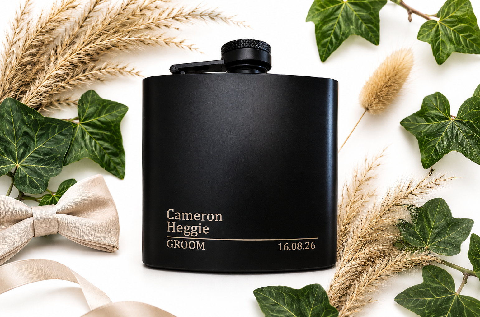 Personalised Laser Engraved Hip Flask | Wedding Gift
