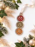 Personalised Name Christmas Bauble | Colourful Wooden Christmas Tree Decoration | Hand Painted Christmas Ornament | Kids Christmas Gift