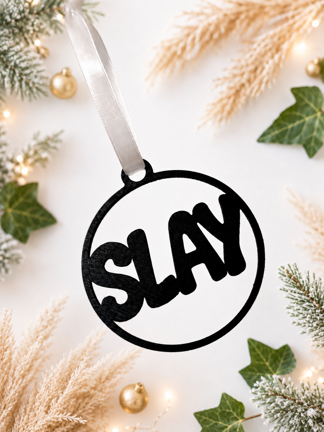 Funny Slang Word Christmas Bauble | Wooden Hand Painted Christmas Tree Decoration | Funny Christmas Gift | Cheeky Christmas Ornament | For Teens