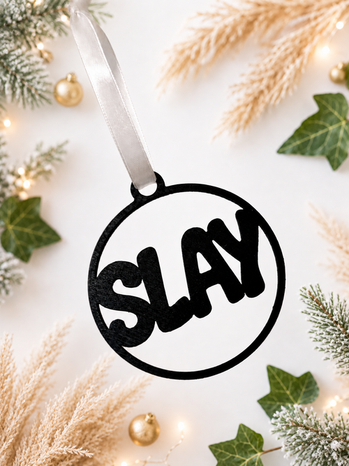 Funny Slang Word Christmas Bauble | Wooden Hand Painted Christmas Tree Decoration | Funny Christmas Gift | Cheeky Christmas Ornament | For Teens