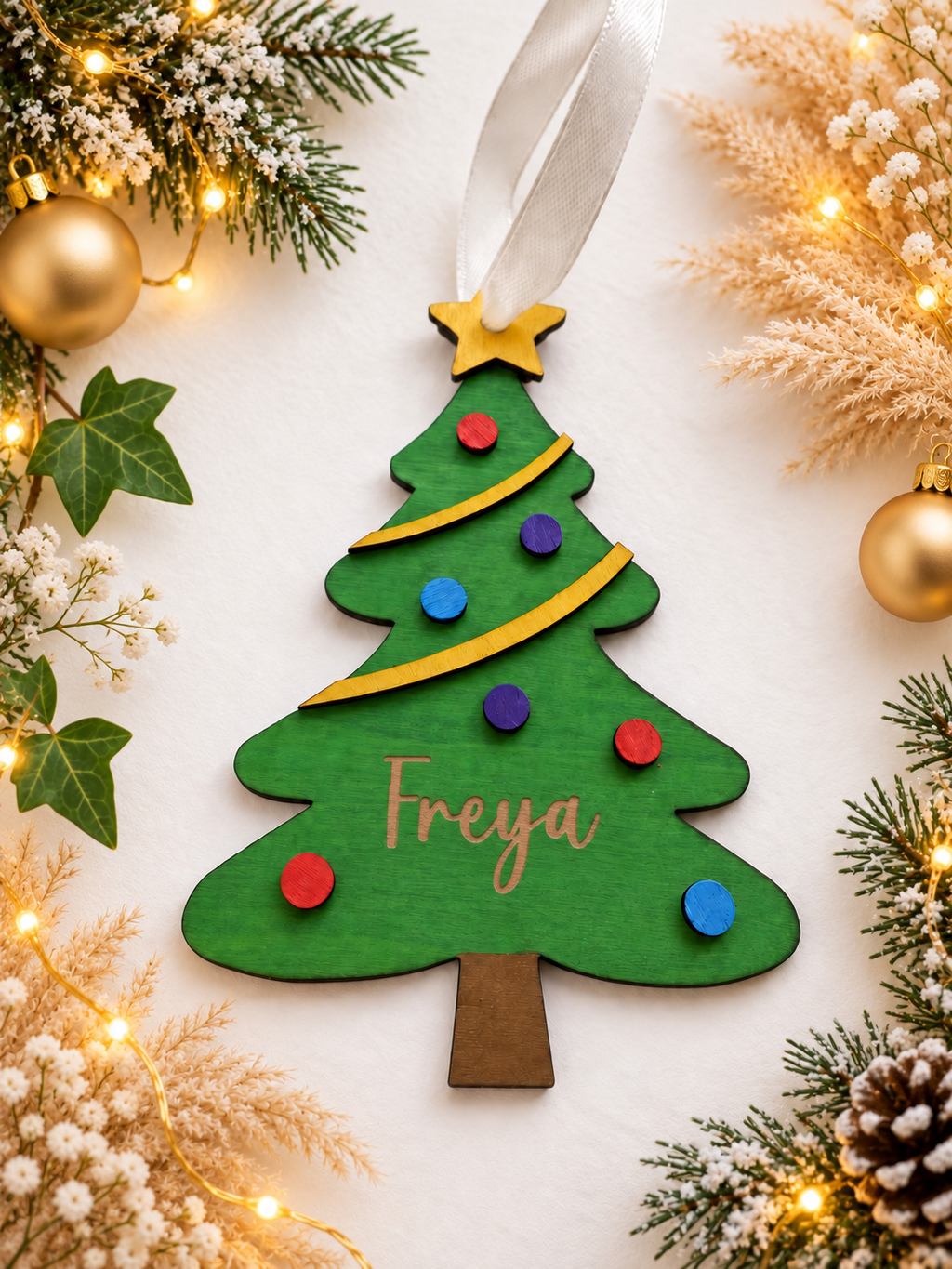 Personalised Hand Painted 3D Christmas Tree Bauble | A Special Christmas Keepsake for Kids 🎄