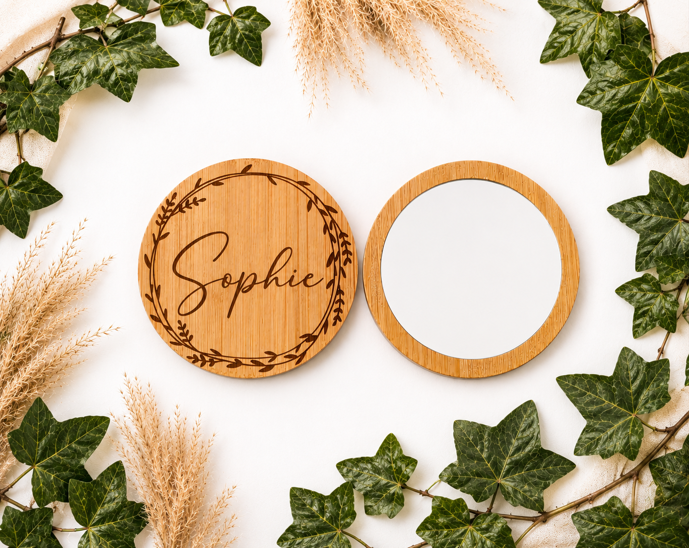 Personalised Bamboo Pocket Mirror