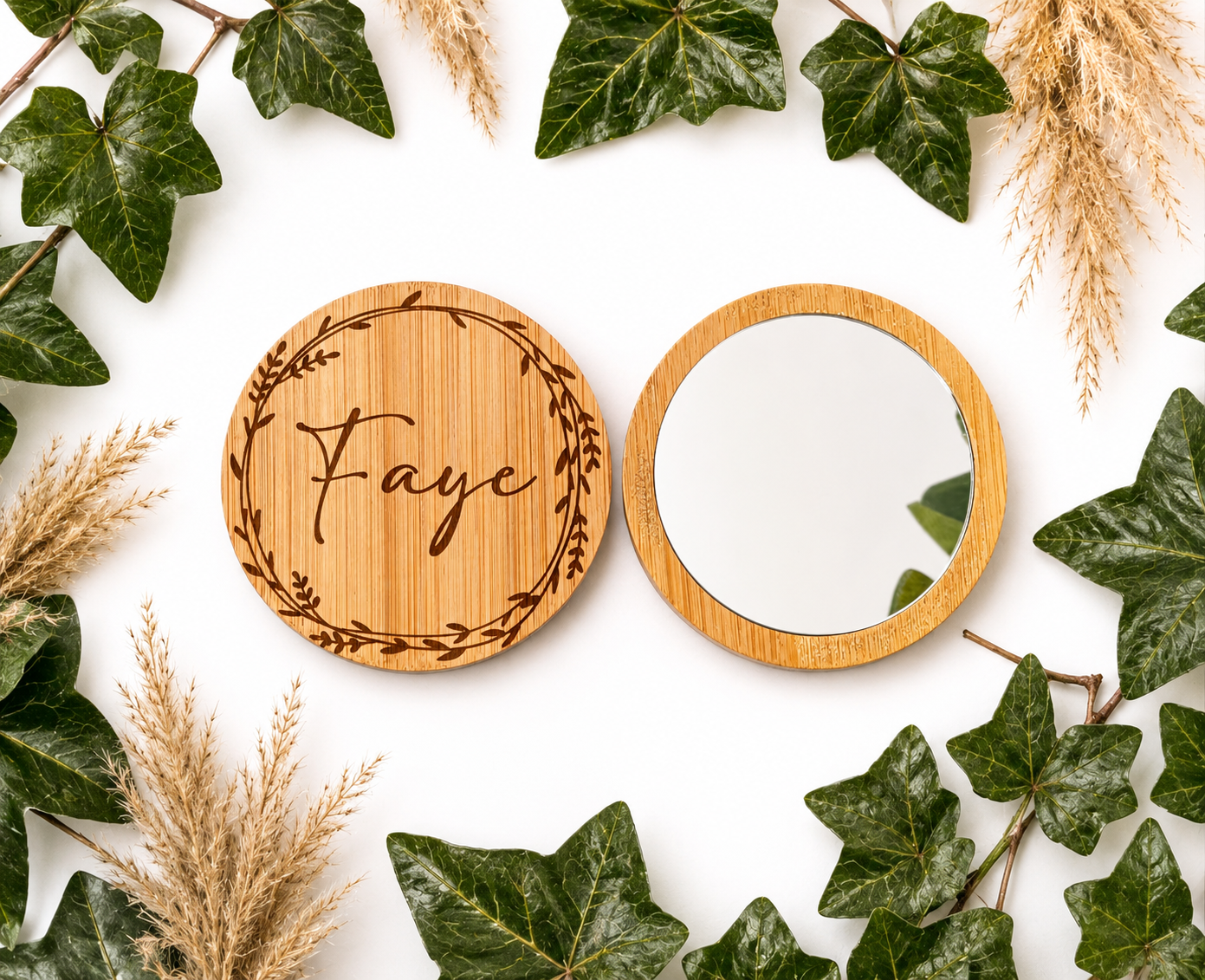 Personalised Bamboo Pocket Mirror