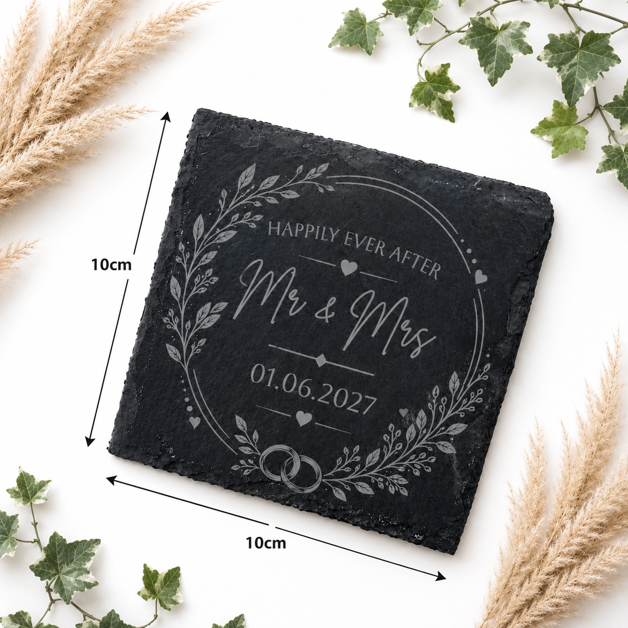 Slate Coaster For Newly Weds | Personalised