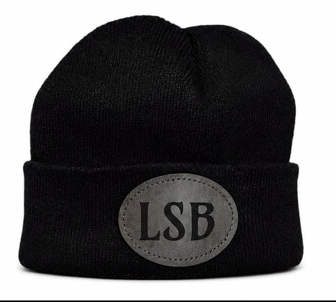Personalised Beanie Hat | Custom PU Leather Patch