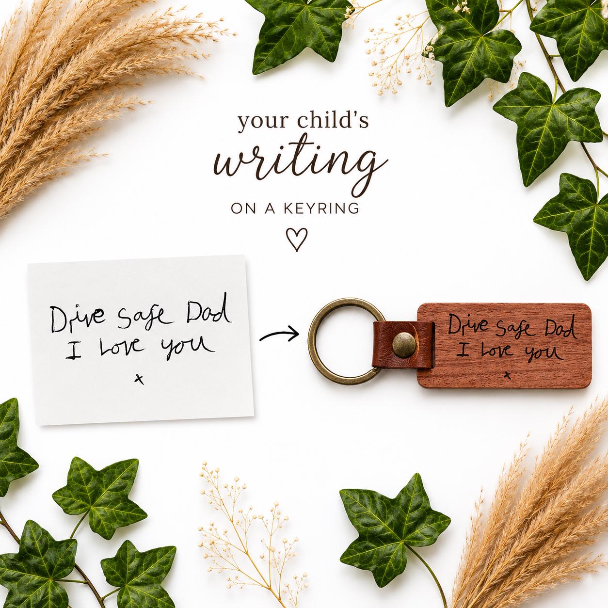 Personalised Child's Handwriting Keyring