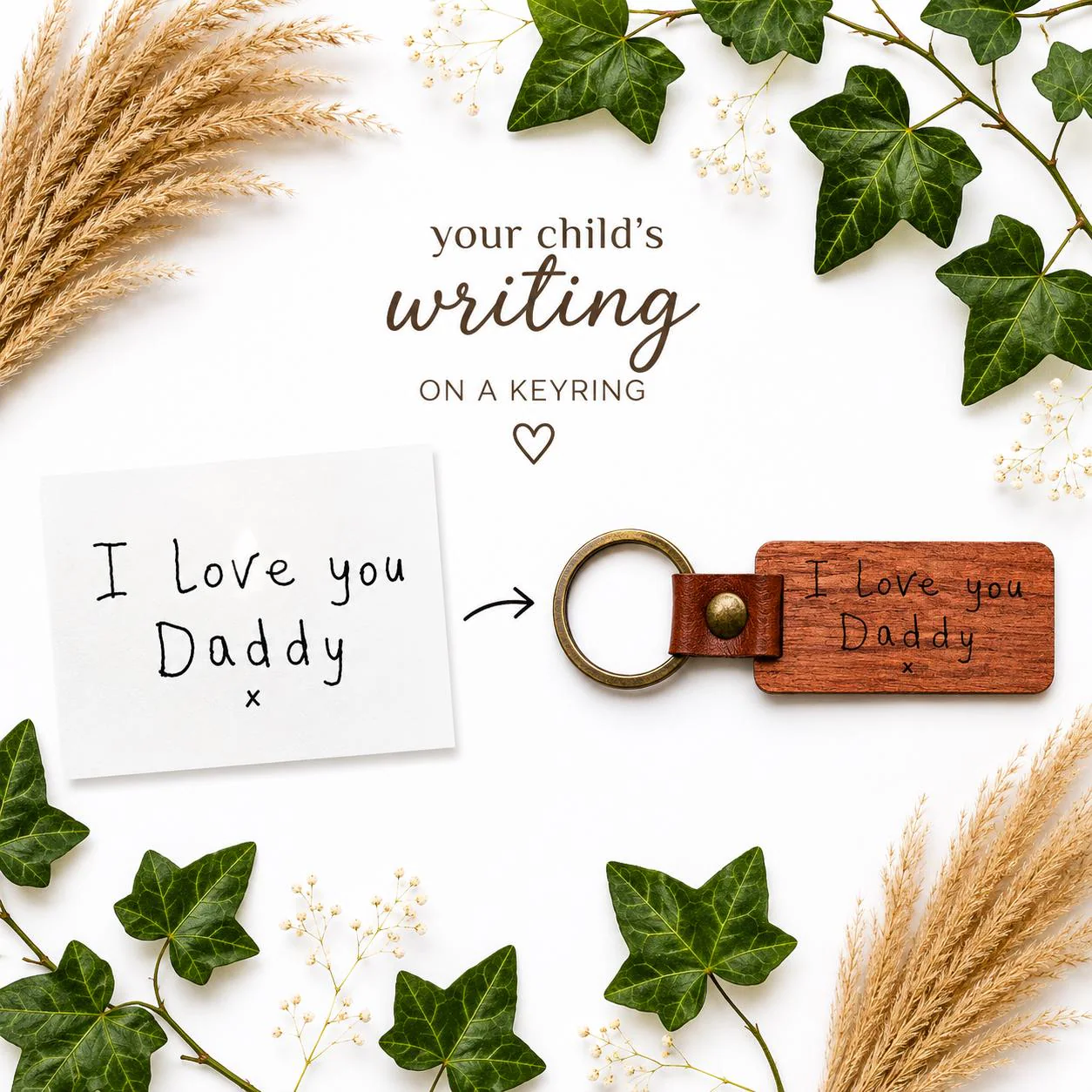 Personalised Child's Handwriting Keyring