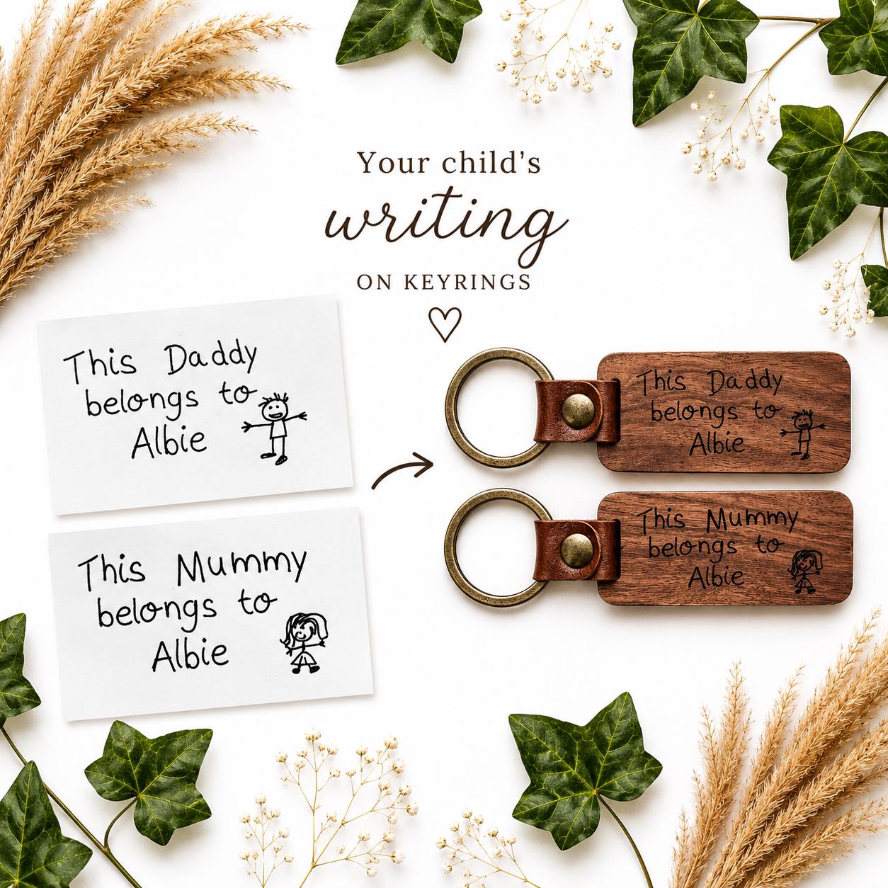 Personalised Child's Handwriting Keyring